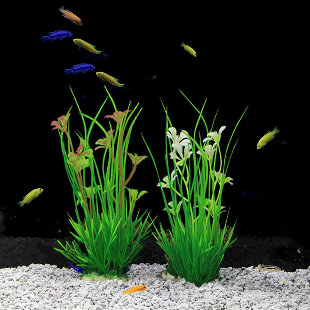 Green Artificial Aquarium Plants Underwater Weed Simulation Plastic Water Weeds Ornament 13cm Aquatic Green Plant Fish Tank