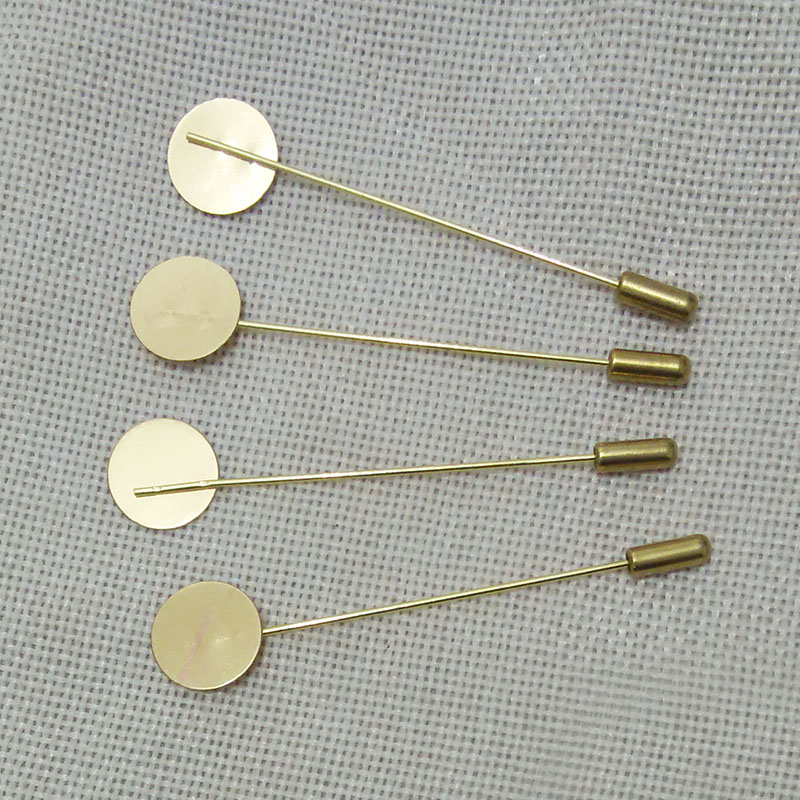 brooch lapel pin Flat Blank Setting base women men's shawl cape scarf findings connector safety hijab pins needles stoppers diy