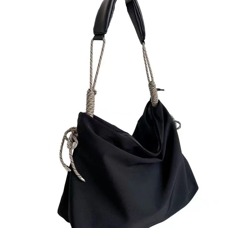 New niche design street trend college style Oxford cloth large capacity casual knot adjustable Japanese tote bag single shoulder crossbody bag