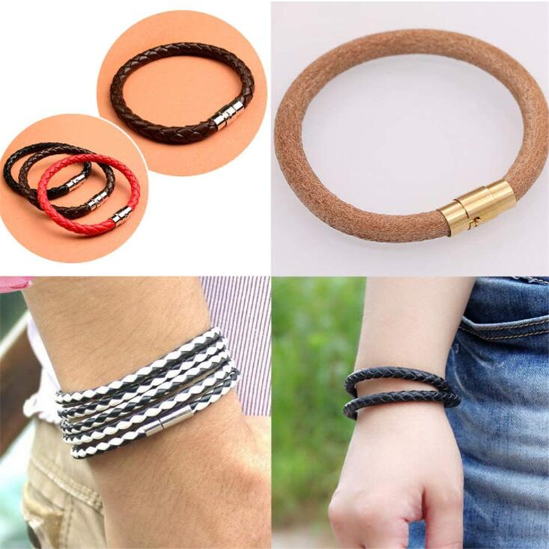5pcs/lot 3 4 5 6 8 10mm Strong Magnetic Clasps With Locking Mechanism Fit Leather Cord End Cap DIY Bracelets Connectors Making