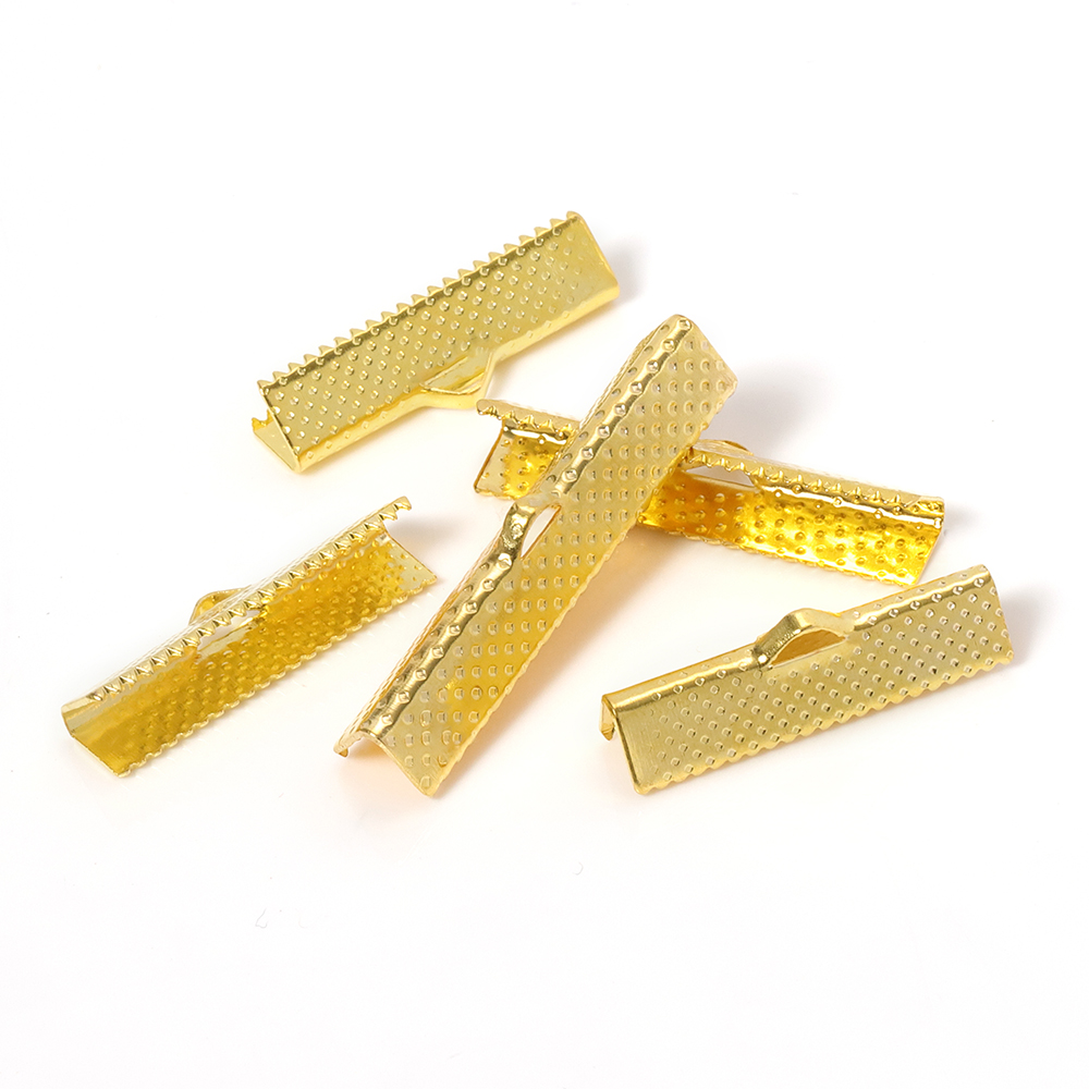 100pcs Fastener Clip DIY Clasps Cord Crimp End Beads Buckle Tips Clips for Jewelry Making Findings Necklace Bracelet Connectors