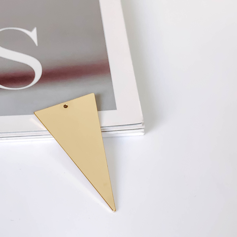 White K Gold Plated Eardrop Charms Accessories Triangle Metal Pendant Earring Necklace Making Material Jewelry Finding 8pcs