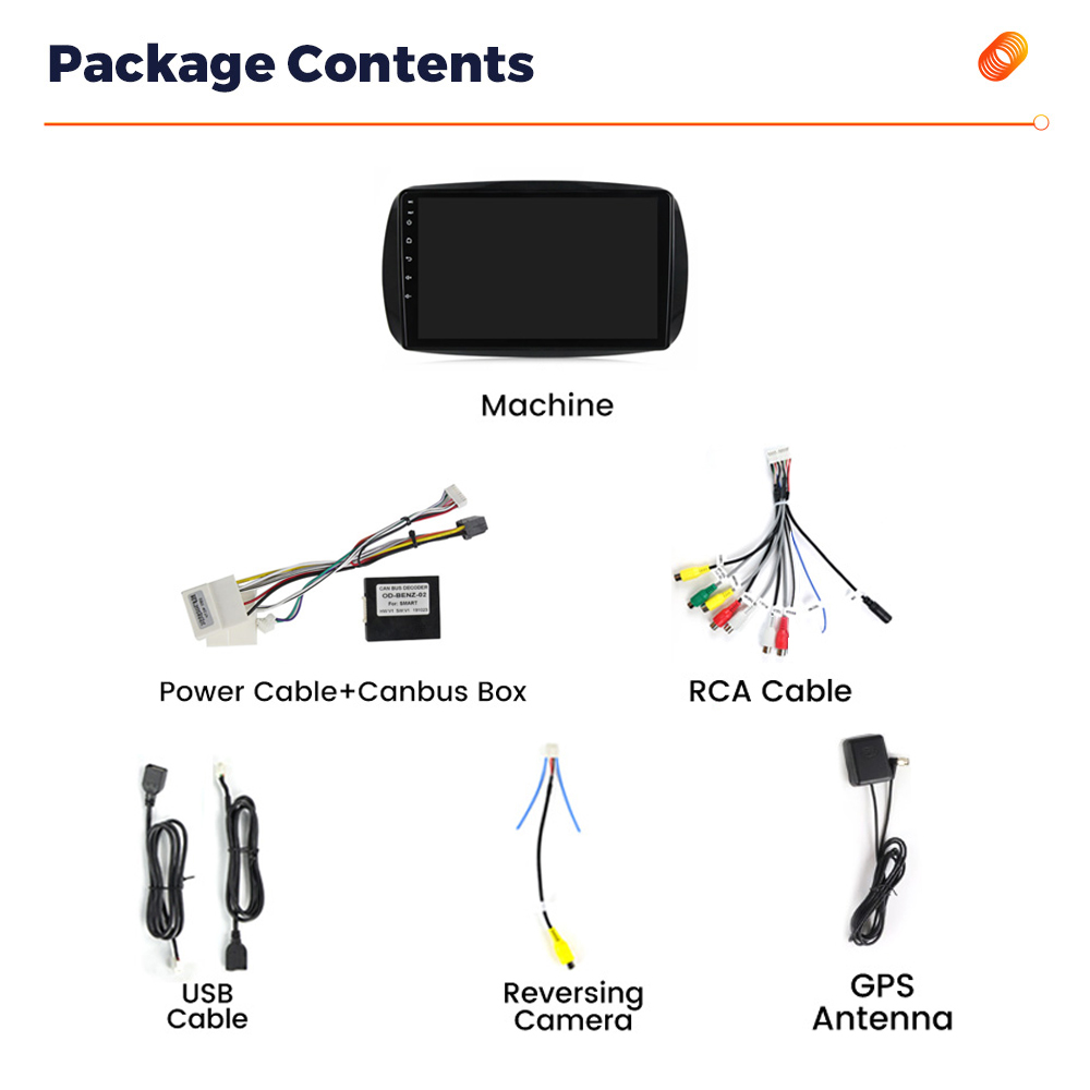 MEKEDE 9 inch Android Radio Car Smart System For Mercedes Benz Smart 453 Fortwo 2014 2015 2016- 2020 Car Stereo IPS Head Unit