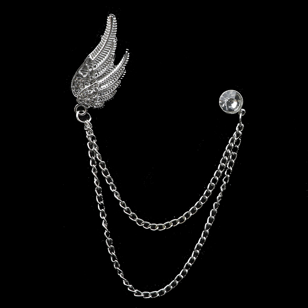 Man Chain Lapel Pin Suit Shirt Collar Tassel Star Glasses Wing Brooch Badge Retro Pins Wedding Party Dance Neckware Accessories
