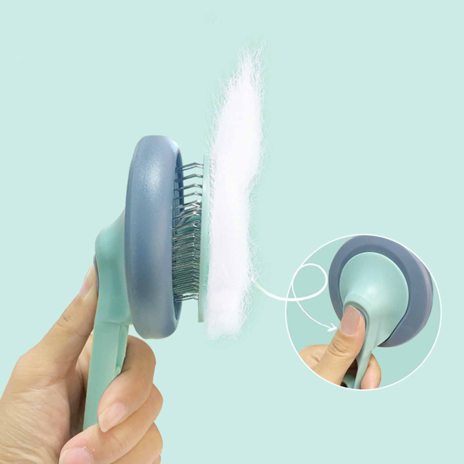 Slicker Brush for Pet, Self Cleaning, Knots Removal, Cat and Dog, Deshedding, Grooming Comb for Loose Floating Hair