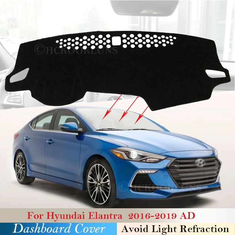 Dashboard Cover Protective Pad for Hyundai Elantra 2016 2017 2018 2019 AD Avante Car Accessories Dash Board Sunshade Carpet