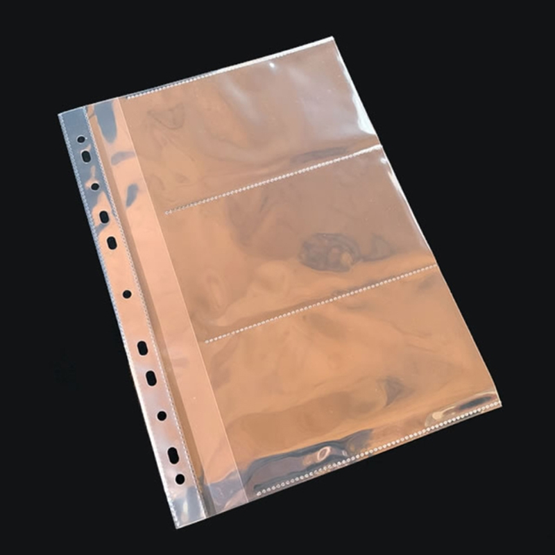 10Pcs A4 Transparent Plastic Punched Pocket Folders Filing 11Holes Loose Leaf Clear Document Sheet Protectors Notebook Accessory