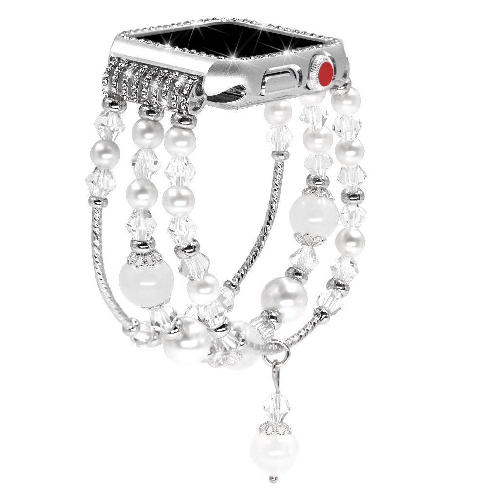 Elastic Jewelry bands For Apple Watch 38mm 42mm 40mm 44mm Women Bracelet Correa Metal Diamond Case for iWatch Series 6 5 4 3 2 1