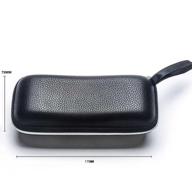 Luxury Leather Glasses Case Portable Sunglasses Reading Glasses Carry Bag Zipper Box Protective Case Cover Eyewear Accessories