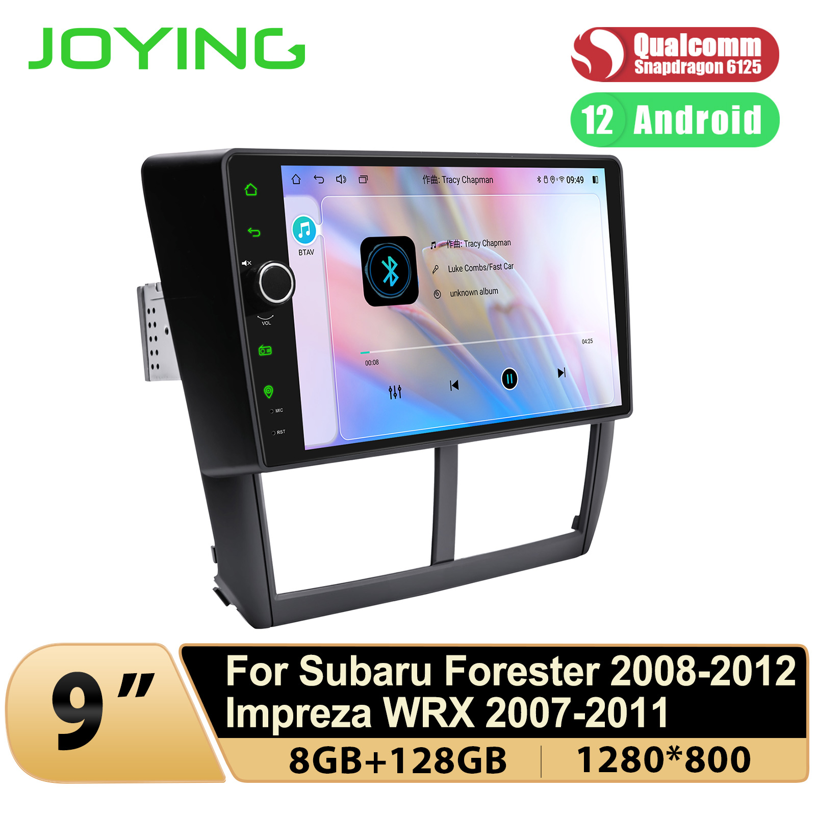 JOYING 9"Android 12 Car Multimedia Video Player Radio Stereo For Subaru Forester Impreza WRX 2008-2012 With Qualcomm Snapdragon