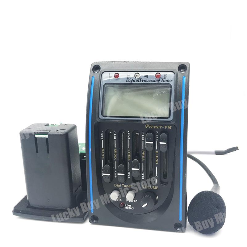 LC-5/4 5 Band Acoustic Guitar Preamp EQ Equalizer Pickup Tuner System with Micro Phone Pickup for Acoustic Guitar