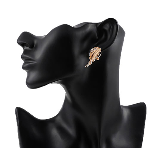 New Women's Angel Wings Crystal Ear Studs Luxury Earrings Jewelry BDKP