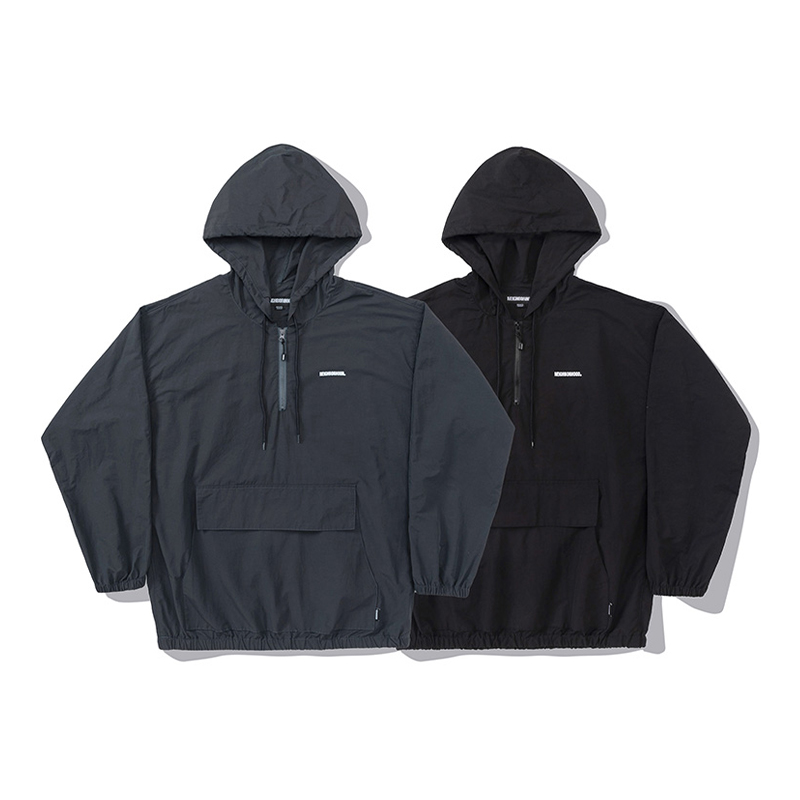 NBHD Half Zip Hooded Japanese Trendy Outdoor CityBoy Hoodies Functional Windproof and Waterproof Trench Coat
