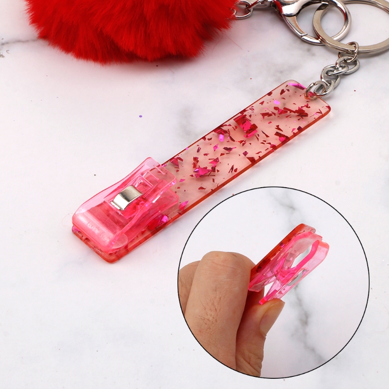 Cute Credit Card Puller Acrylic Debit Bank Card Grabber for Long Nail ATM Keychain Cards Clip for Long Nails Key Rings