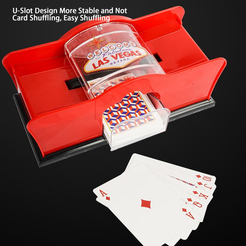 Manual Card Shuffler Poker Shuffle Machine For Cards 2 Decks Of Card Holder Easy Hand Cranked System Playing Card Shuffler