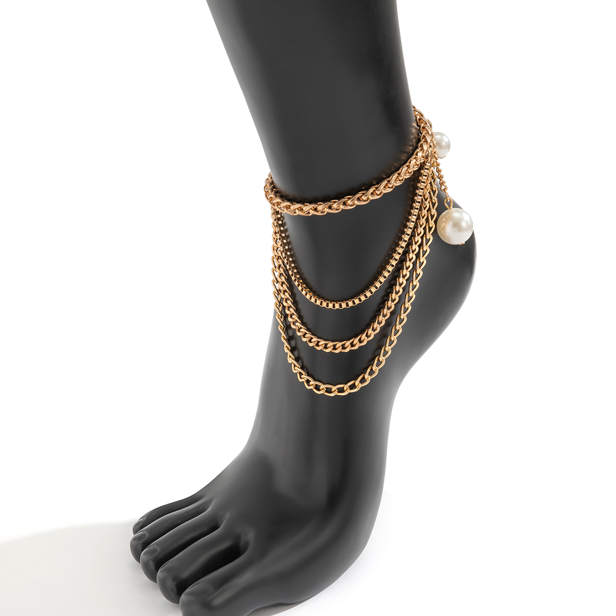 KunJoe Multi-layer Chain High Heel Shoe Chain Anklets for Women Girl Simple Anklets On Foot Barefoot Sandals Beach Foot Jewelry