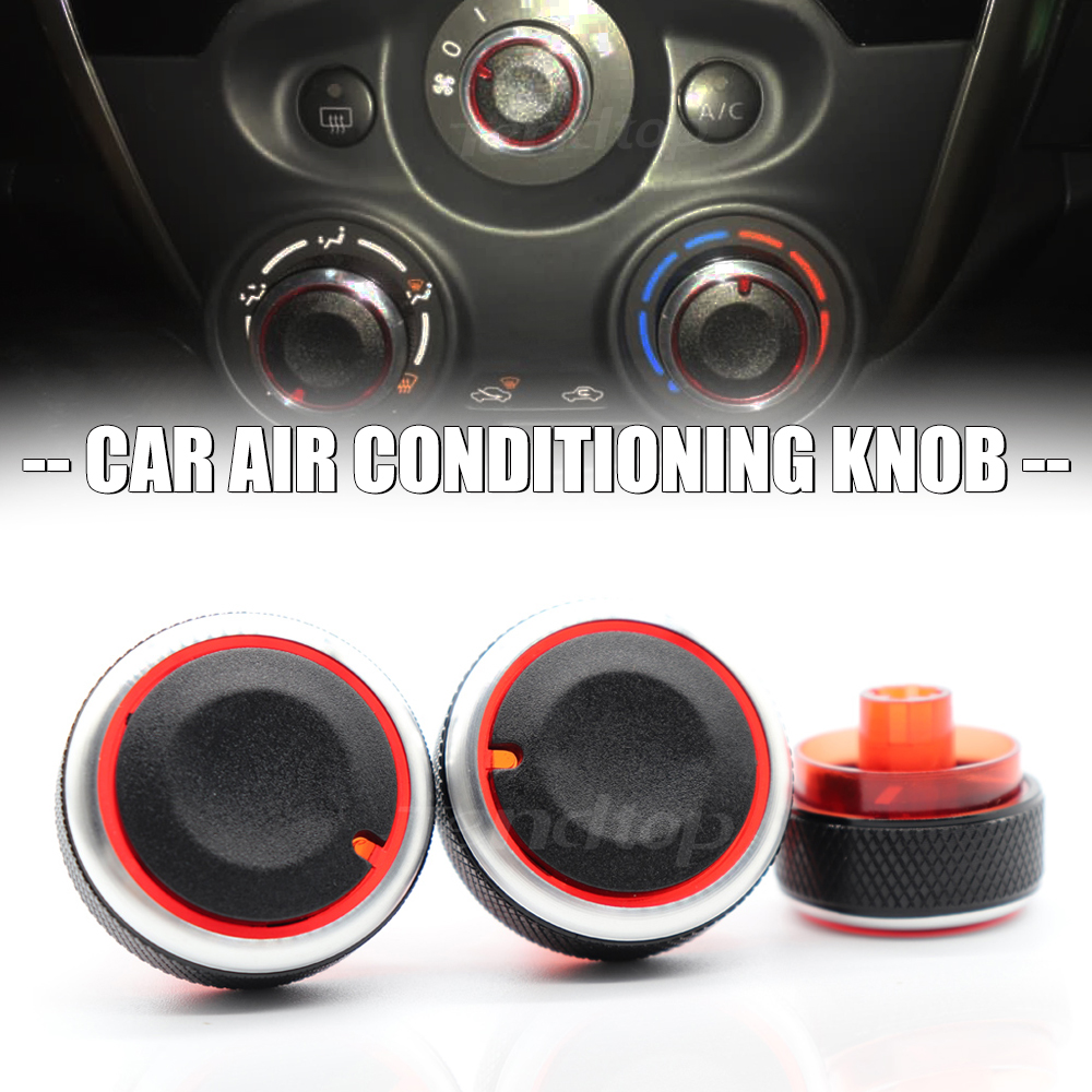 3Pcs For Nissan New Sunny March Latio Almera Versa N17 K13 E12 E12 2011-2017 Air Conditioning Control Ac Knobs Car Styling