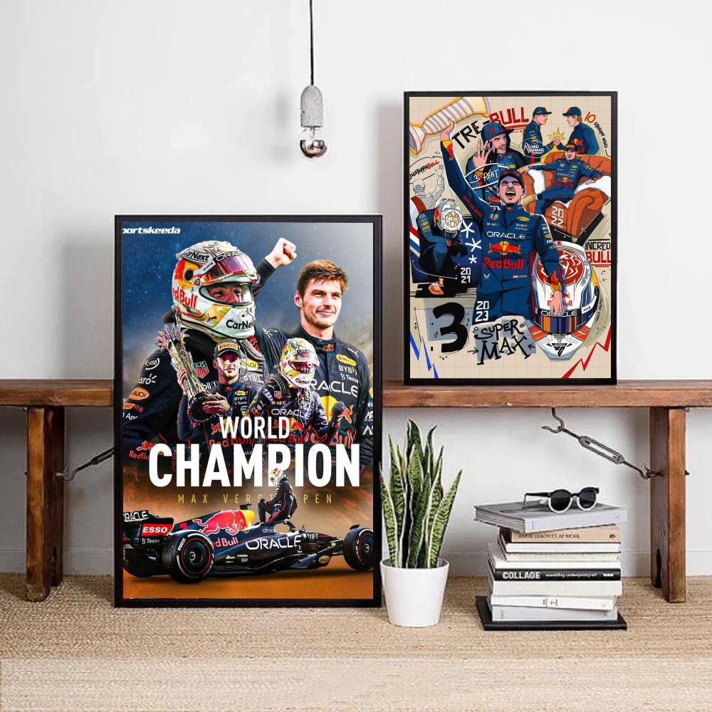 Max F1 Car B-Verstappen Poster Kraft Club Bar Paper Vintage Poster Wall Art Painting Bedroom Study Stickers