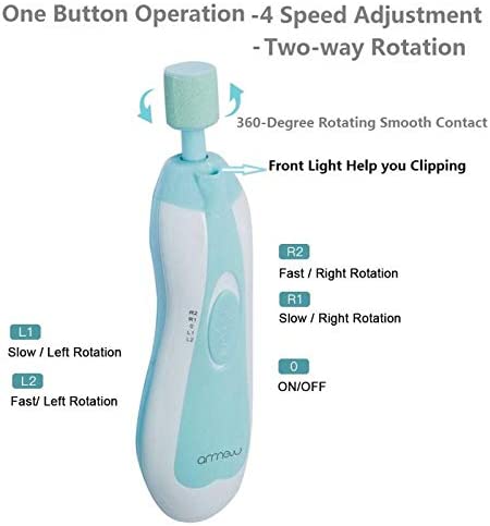 Baby Care Product Electric Nail Clipper Cutter Baby Nail Trimmer Upgraded Design with 6 Grinding Heads Safe for Your Baby Nail