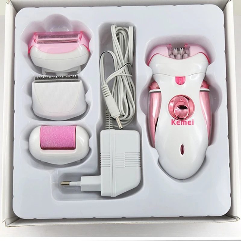 Kemei 4 in 1 Rechargeable Hair Epilator Women Shaver Female Electric Hair Shaving Machine Body Lady Trimmer Removal 240624