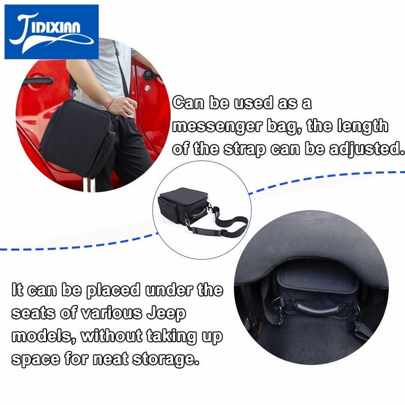 JIDIXIAN Organizer for Jeep Wrangler JK JL JLU 2007-2017 2018 2019 2020 2021 2022 2023 2024 Up Rear Under Seat Storage Bag Box