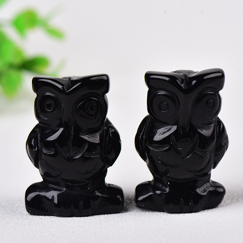 1PC 100% Natural Stone Carved Owl Animal Ornaments Tigers Eye Crystal Stone Crafts Handmade Figurine Home Decor collect DIY Gift