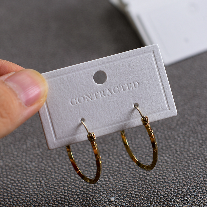 High Quality White Eco-friendly Paper Stock Jewelry Accessories Earrings Display Card Label Tags Wholesale Store