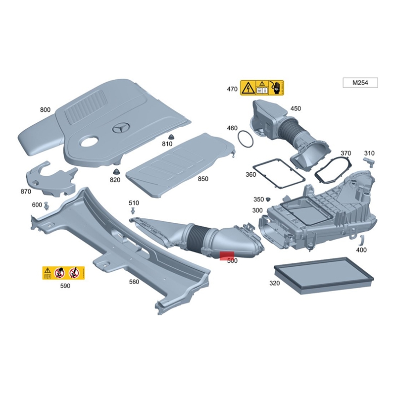Car Front Bumper Rear Air Intake Manifold Pipe A2540941200 For Mercedes-Benz C-Class W206 C180 C200 C 260 C300 2022-2024