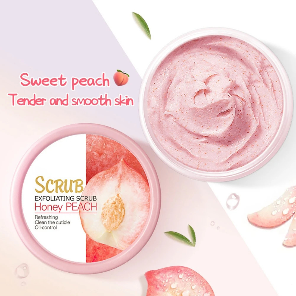 Peach Body Scrub Body Face Deep Cleaning Repair Pores Moisturizing Body Brightening Exfoliating Skin Care Cream 100g 240624