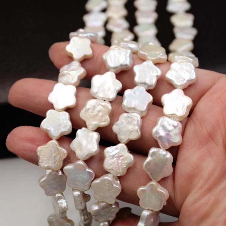 Star Shape Natural Freshwater Pearl Bead Baroque White Punch Loose Beads for Jewelry Making DIY Bracelet Necklace Earrings Craft