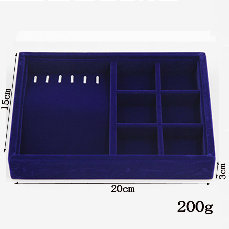 Drawer Storage Organizer Blue Handmade DIY Jewelry Box 9 Options Soft Velvet Jewellery Earrings Necklaces Pendants Bracelet Tray