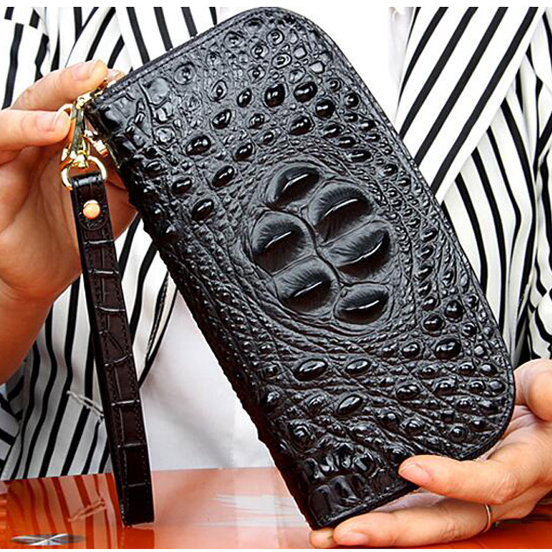 Card holder wallet High quality crocodile pattern cowhide leather clutch women Genuine leather bag women wallet