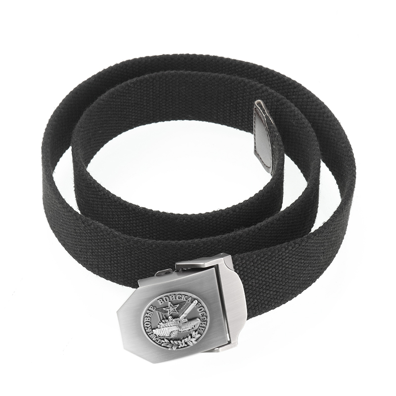 BOKADIAO Men&Women Canvas Belt Russian Tank Troops Metal Buckle Jeans Waistband Soviet Army Tactical Belt for Men Military Strap
