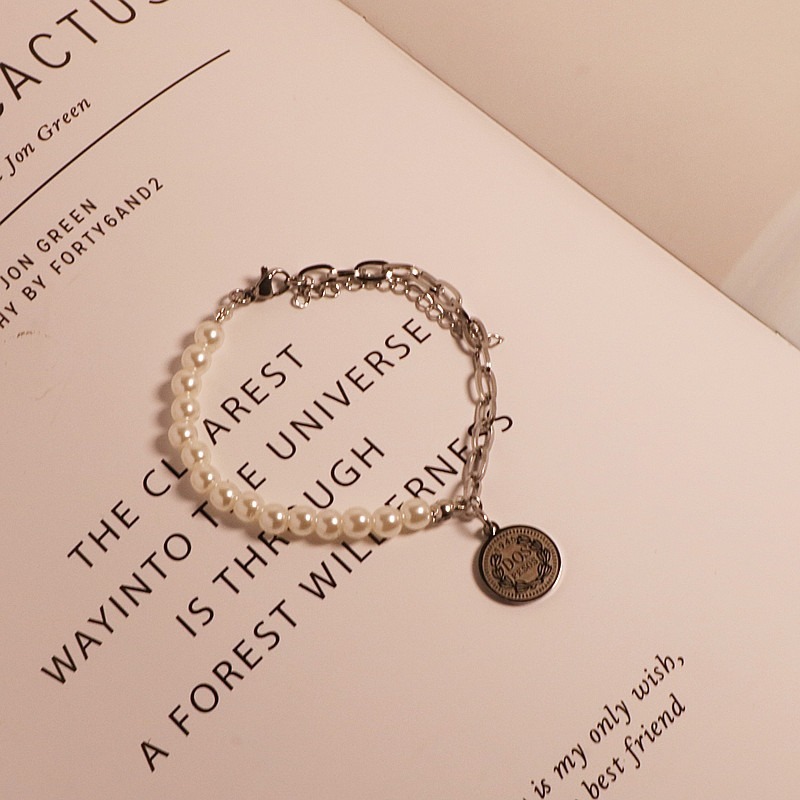 Hip-hop Titanium Steel Bracelet Female Tide INS Simple Personality Web Celebrity Wind Beauty Head Bracelet Lovers Jewelry