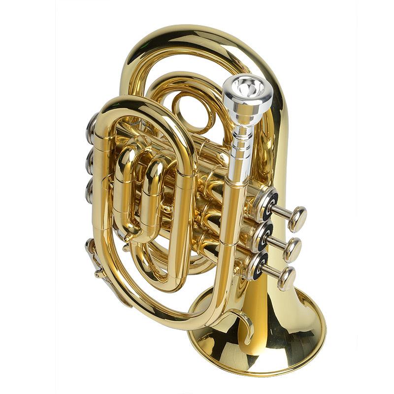 Palm Trumpet Bb Key Pocket Mini Trumpet Three Key Cornet Stage Performance Professional Musical Instrument Trumpet
