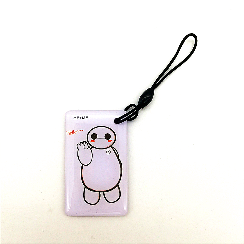 125KHz T5577 RFID 13.56MHZ UID 2 in 1 Changeable S50 1K NFC IC+ID Rewritable Composite Key Tags Keyfob Token Ring Keychain Card