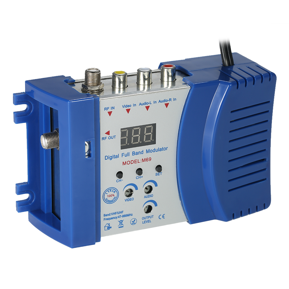 High Performance Auto RF Modulator Compact RF Modulator Audio Video TV Converter RHF UHF Signal Amplifier AC230V