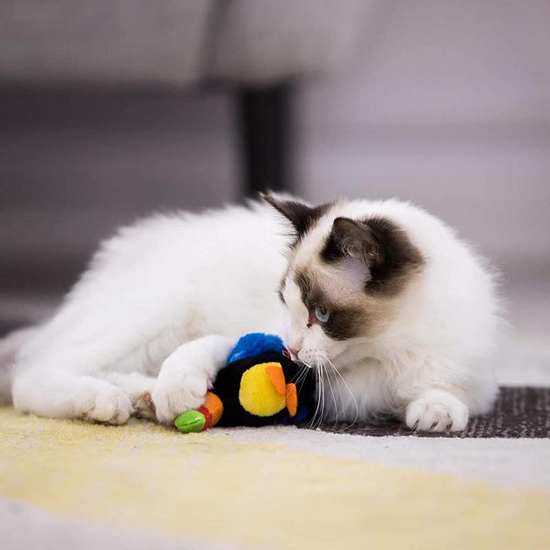 Electric Cat Toy Parrot Shaped Electronic Pet Toy Portable Kitten Fun For Relax Explore Entertain Cute Bird Toys With Sound For