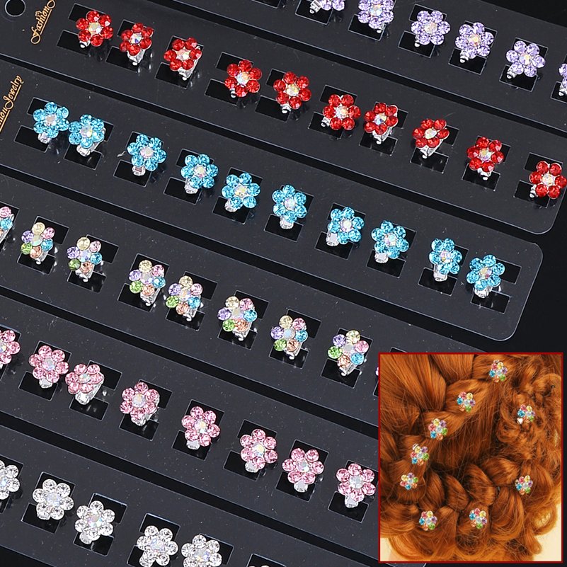 10Pcs/Lot Wedding Bridal Hair Claws Girls Small Crystal Pearl Flowers Metal Hair Clips Women Mini Headwear Hair Accessories