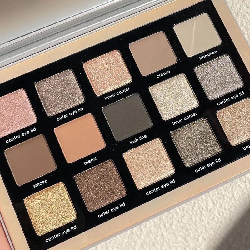 TINGPHE Vintage 15-Color Bronzing Pan Cold Tone Cement Gray Eyeshadow Pan Student Affordable Earth Color Glitter Rose Makeup 240624