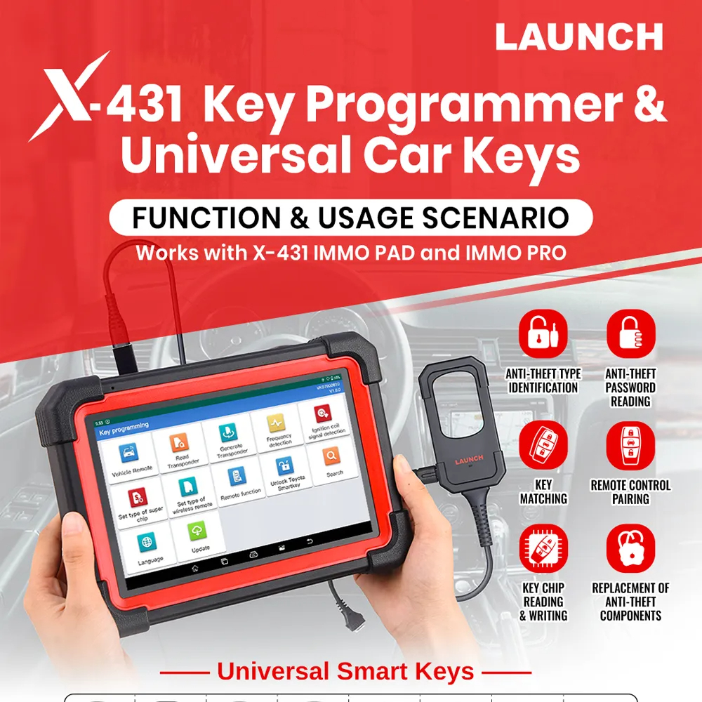 LAUNCH X431 Key Programmer x 4 Keys Set IMMO Programming Tools work with X431 PAD V/ IMMO ELITE/IMMO PLUS /PROG 3
