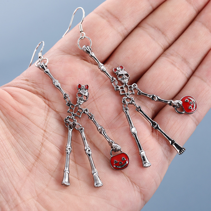 10pcs/pack Retro Halloween Skull Metal Charms for Earring DIY Jewelry Making