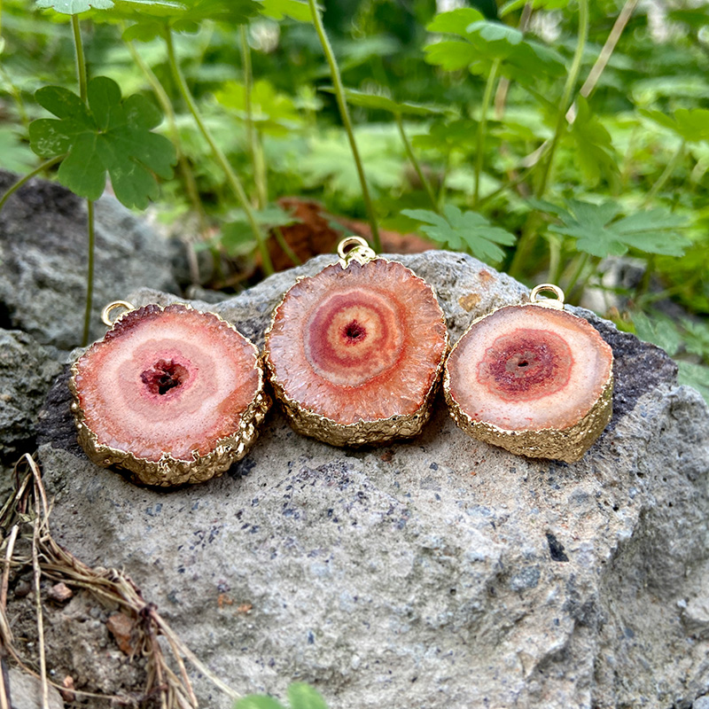 Hot Sale Natural Stone Agat Druzy Pendant Irregular Color Healing Slice Charm For Jewelry Making DIY Necklace Earrings 2pcs/lot
