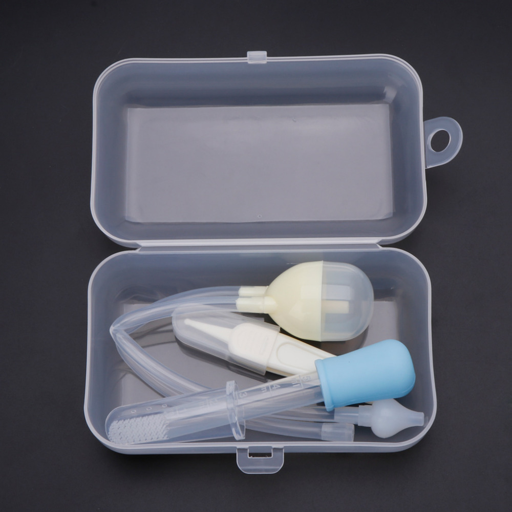 4Pcs Newborn Baby Care Kit Healthcare Nasal Aspirator Dropper Feeder Nursing Kit MAY21-B