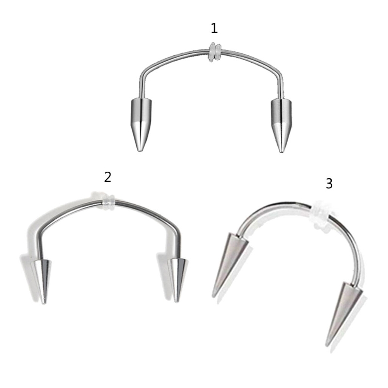 Dracula Nail Surgical Steel Piercing Smile Lip Nail Piercing Tooth Nail C-Shape Spike Lips Hoop Rings Vampire Teeth Decor