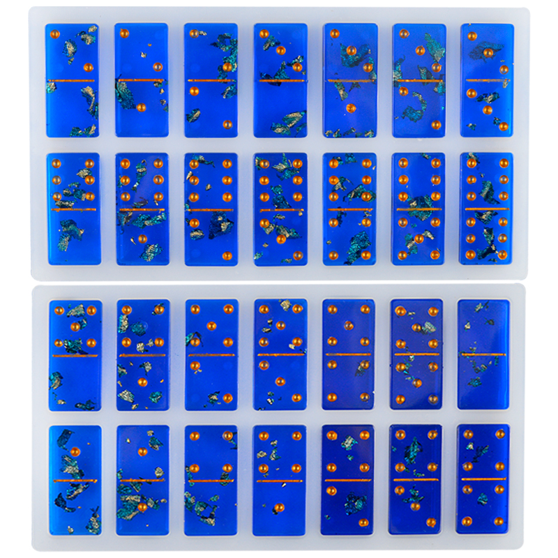 Hot Domino Game Moldes Para Resina Epoxi Cabochons Board Charms Silicone Moule Resine Epoxy Bijoux Jewelry Accessories Making