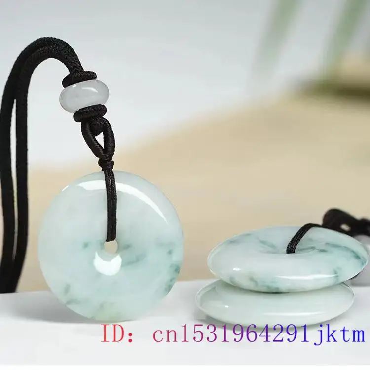 Green Real Jadeite Donut Pendant Necklace Gifts for Women Men Accessories Natural Jewelry Designer Stone Burmese Jade Choker