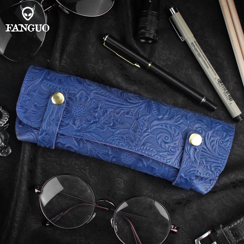 Handmade Genuine Leather Eyeglasses Display Box Organizer Sunglasses Bag Reading Glasses Case Cover For Women, Men