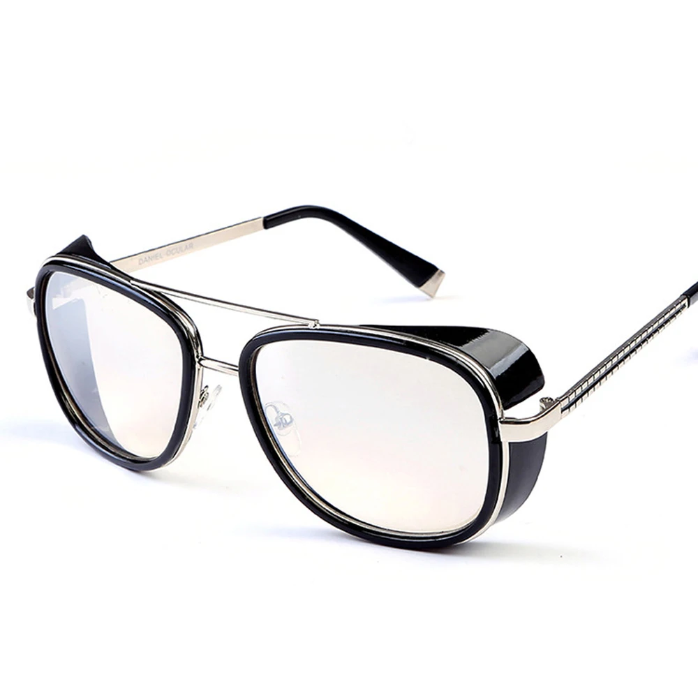 XaYbZc 2024 Steampunk Sunglasses Men Brand Women Mirror Designer Sun glasses Vintage Lens Red UV400 Sunglasses