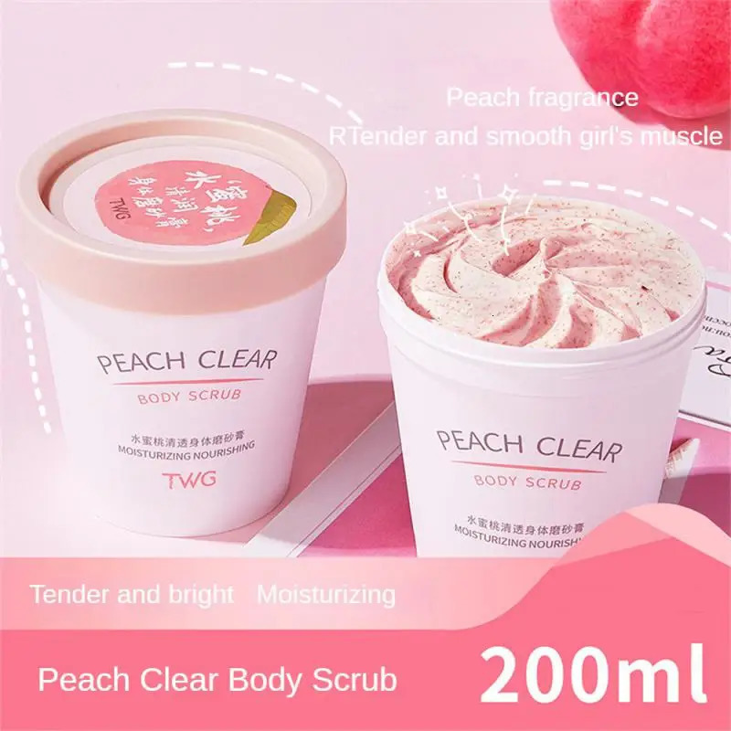 Peach Exfoliating Cream Body Scrub Exfoliant Body Scrub Moisturizing Nourishing Exfoliator Beauty Skin Care Products 240624